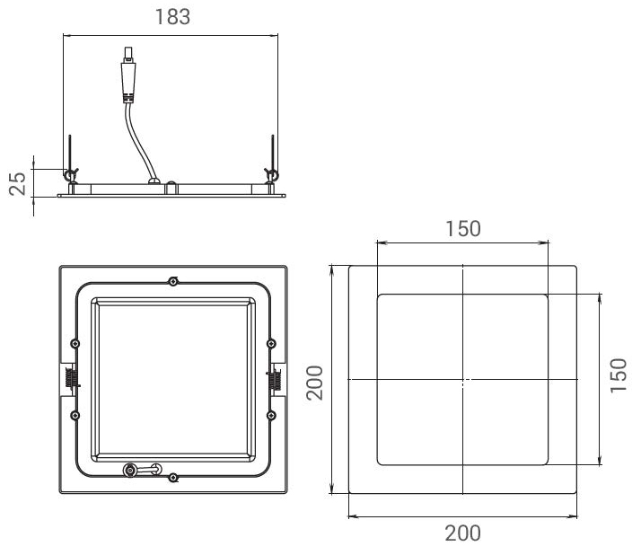 Габаритный чертеж Downlight S15