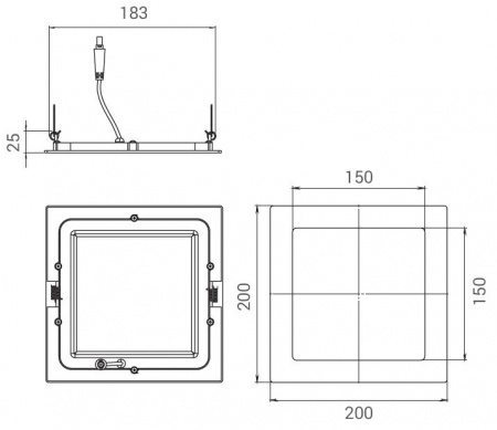 Габаритный чертеж Downlight S15